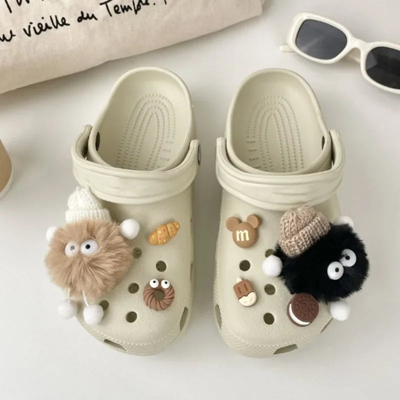 MINISO Personality Cute 3D Hairball Genie Shoe Charms Funny DIY Sandal & Clog Decorations Holiday Gift For Boys And Girls - TiniLoom