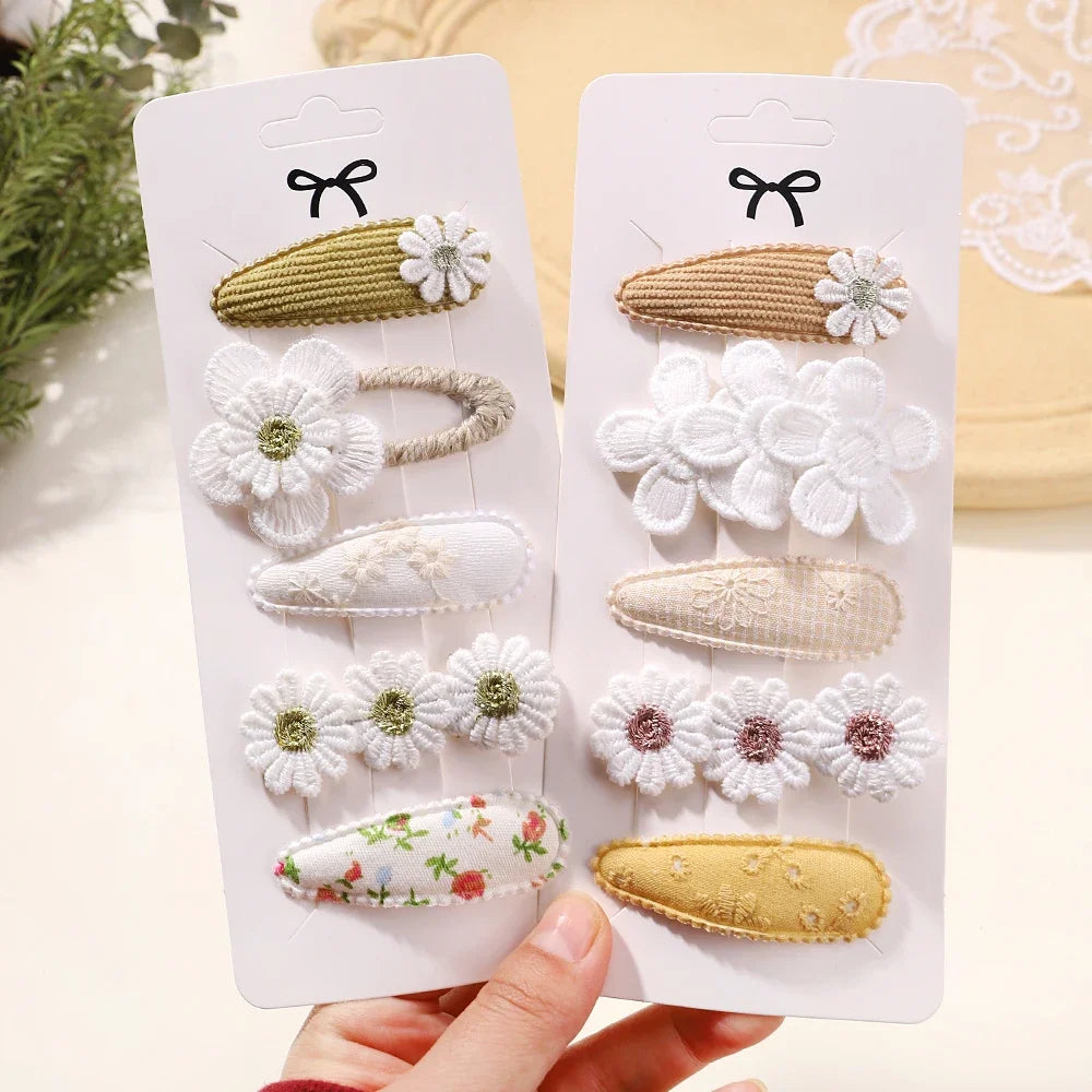 New 5Pcs BB Clips Set for Kids Hair Accessories Sweet Printe Hairbangs Hairclip Girls Barrette Ins Style Daisy Hairpin Ornaments - TiniLoom