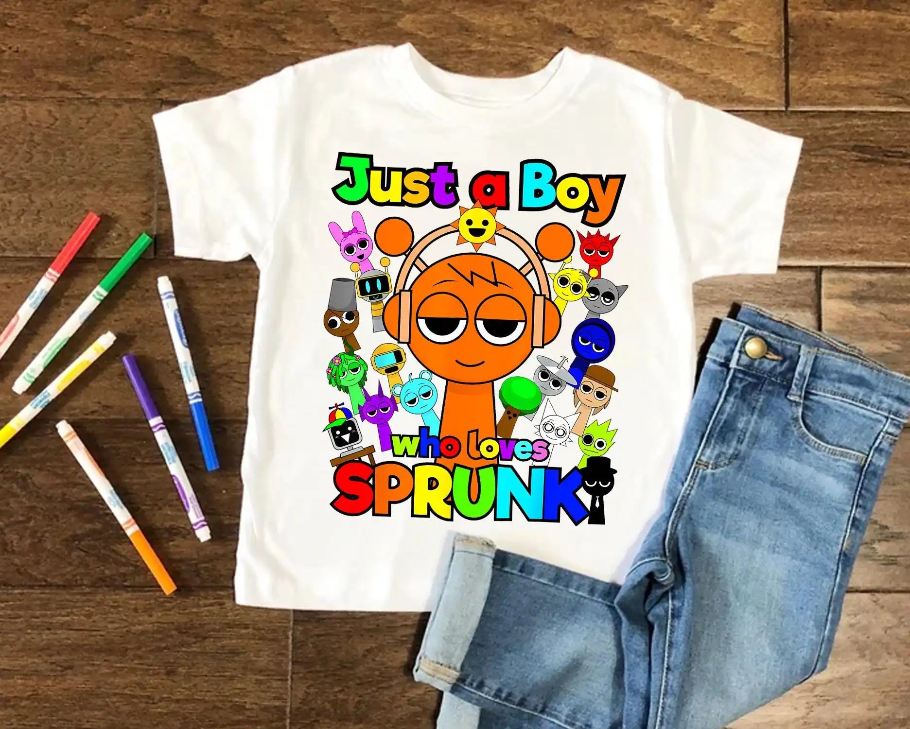 Kids T Shirts Game Sprunki Incredibox Cartoon Print Boys T shirt Summer Casual Short Sleeve Baby Girls Clothes Children Tee Tops - TiniLoom