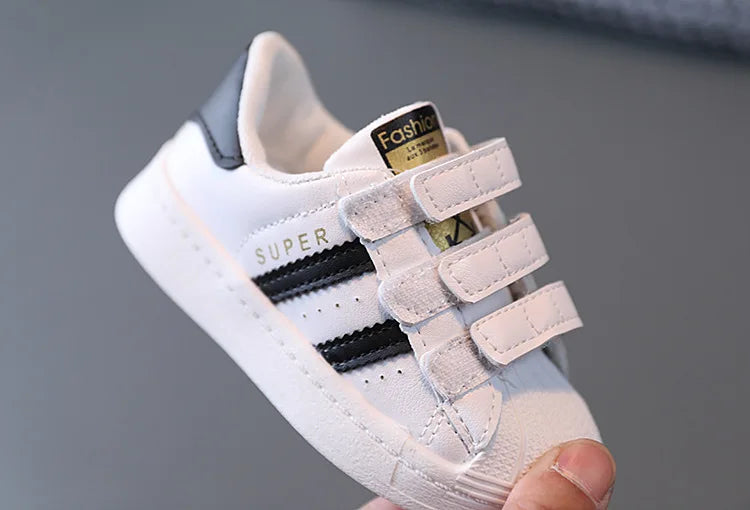 Children's Sneakers Kids Fashion Design White Non-slip Casual Shoes Boys Girls Hook Breathable Sneakers Toddler Outdoor Shoes - TiniLoom