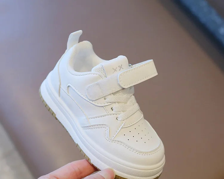 Children's White Shoes Spring and Autumn Kid's Sports Shoes Anti slip Lightweight Boys Board Shoes Soft Sole Baby Casual Shoes - TiniLoom