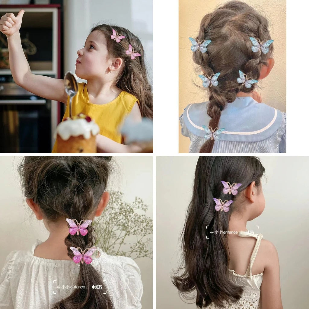 5PCS Cute Sweet Stereoscopic Color Gradient Baby Hairpins Kids Hair Clips Children Headwear Princess Barrette Girls Accessories - TiniLoom