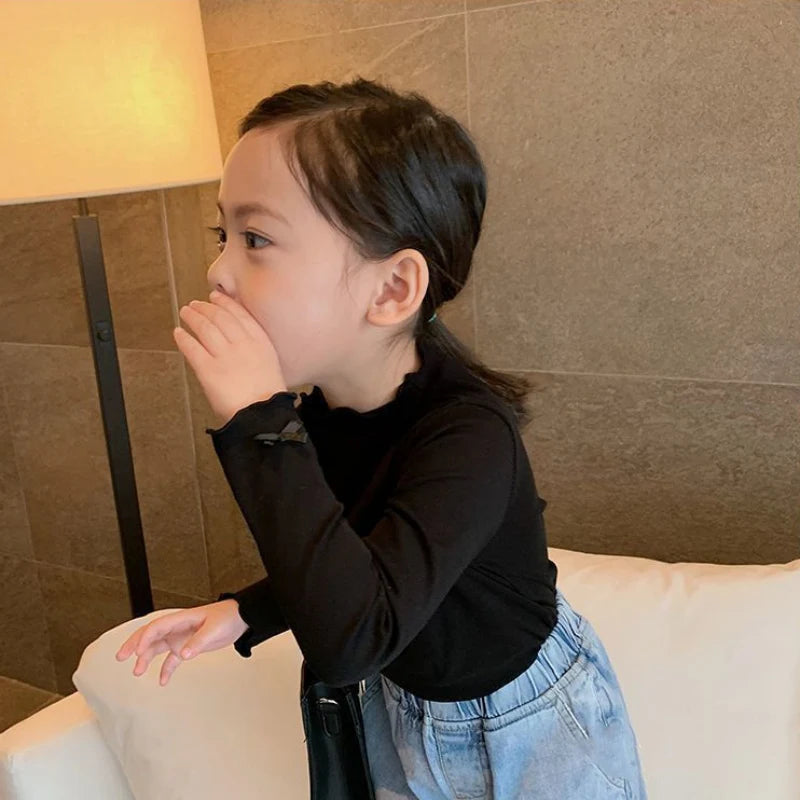 Baby Girls T-shirts Long-sleeve T-shirt for 1-6 Years Old Delicate Cotton Soft Spring Autumn Infants Toddlers - TiniLoom