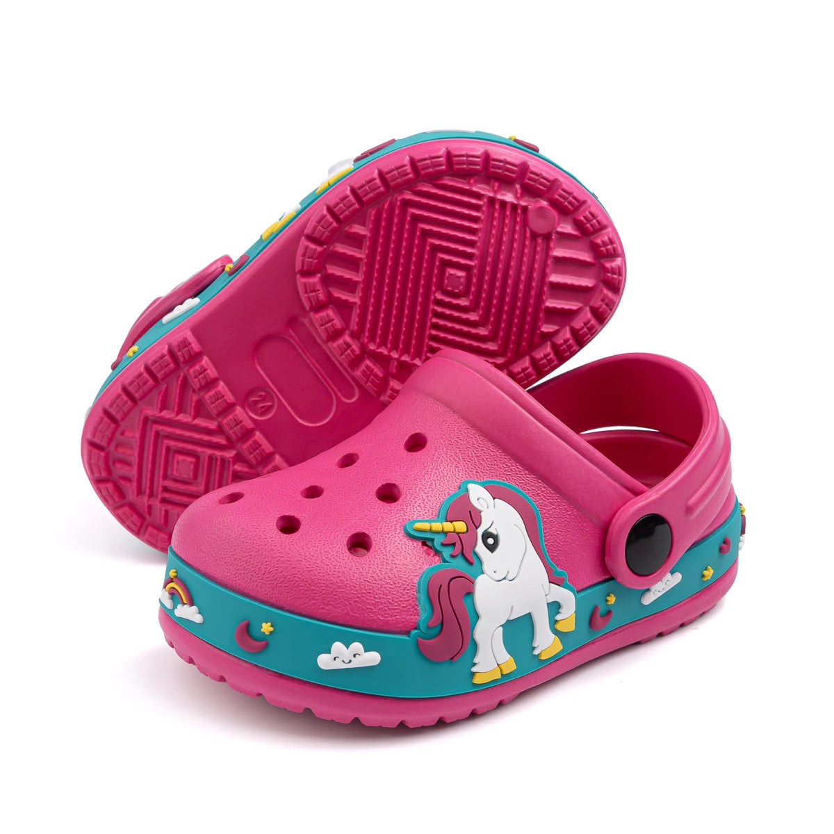 Toddler Girls Boys Flat Heel Sandals Cute Cartoons Unicorn Truck Dinosaur Hole Shoes Beach Water Sports Soft Anti-slip Sole Mule - TiniLoom