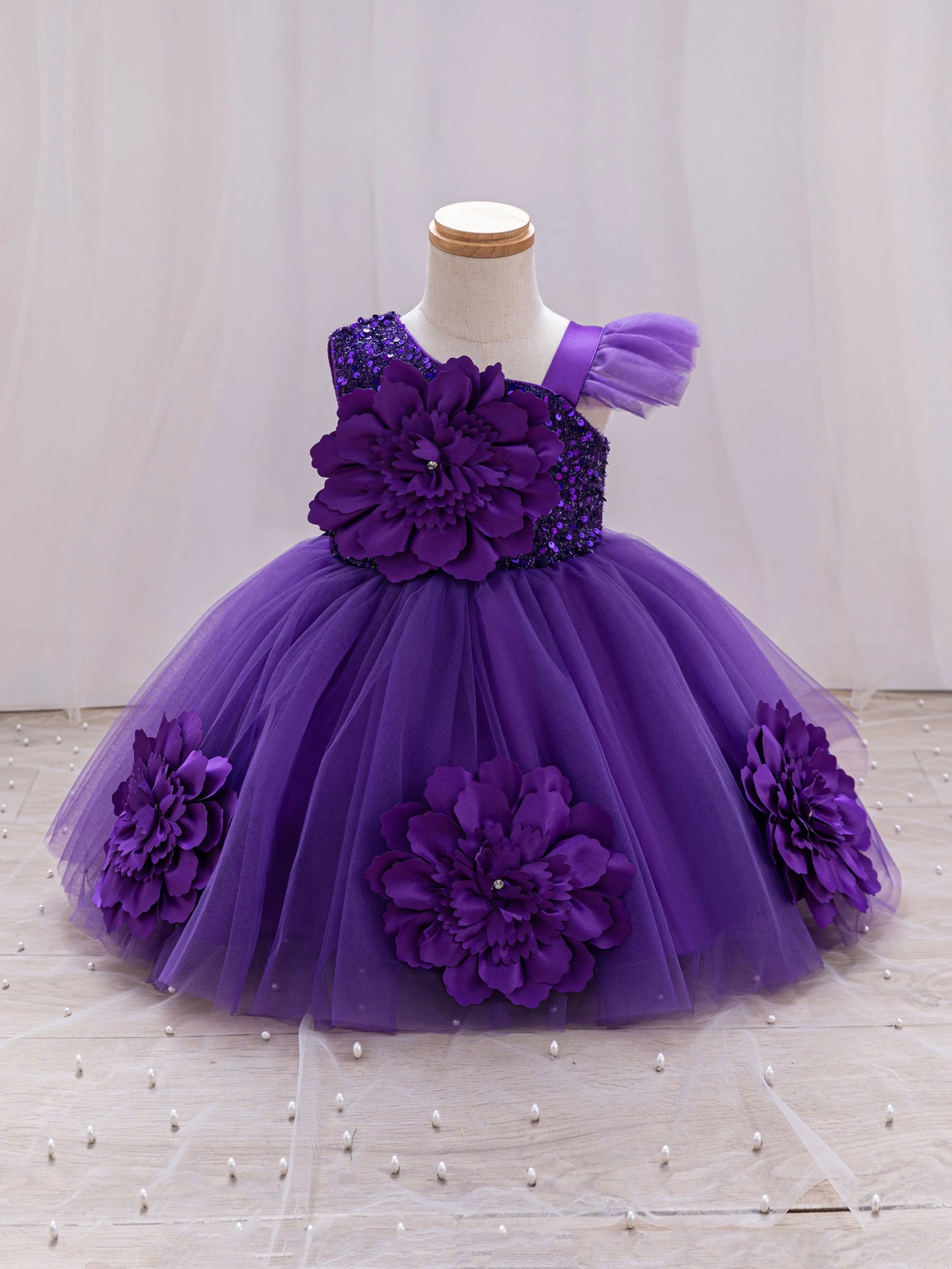 Girls  princess dress 1-5 Y baby Girls wedding sleeveless three-dimensional butterfly mesh carnival birthday party evening dress - TiniLoom