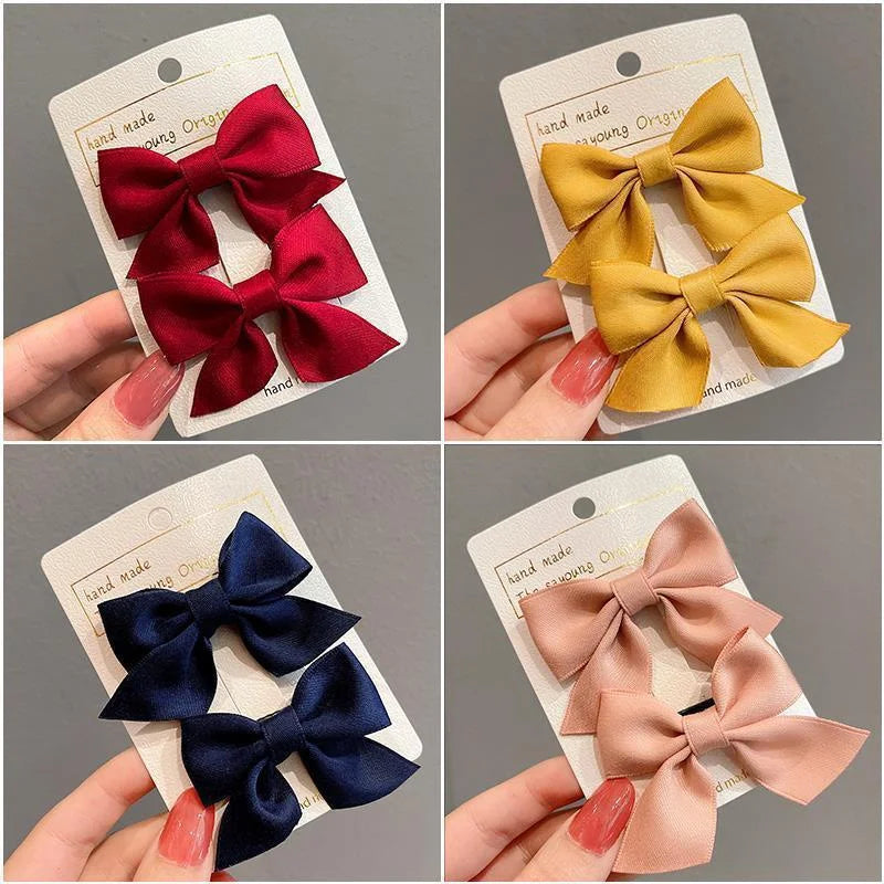2 Piece Bow Hair Clip Elegant Flower Hair Clips For Kids Ladies Set Hairpin Hair Accessories Korean Style Bair Accessories - TiniLoom