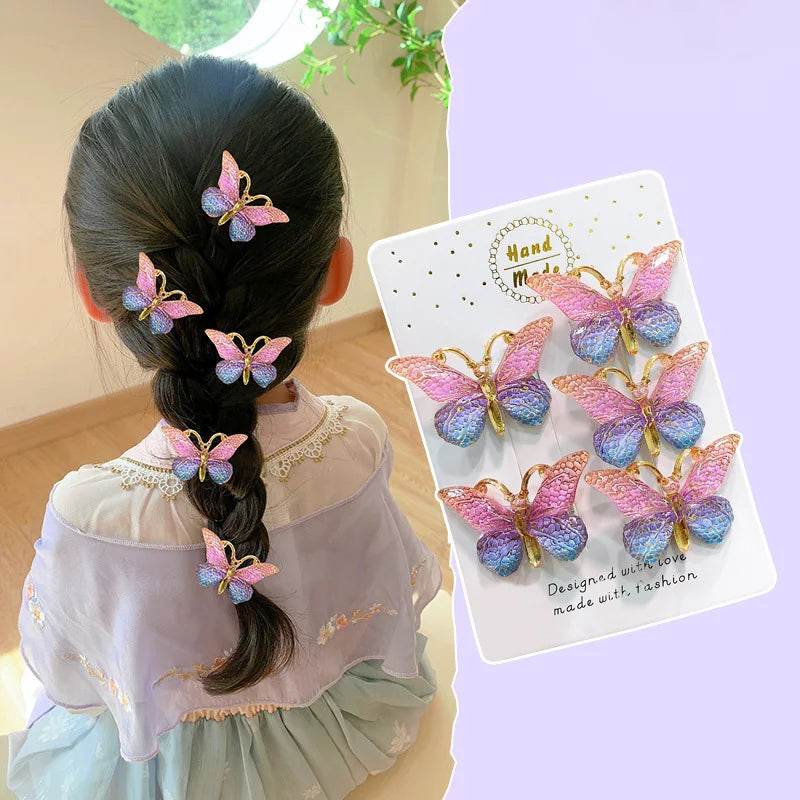 5PCS Cute Sweet Stereoscopic Color Gradient Baby Hairpins Kids Hair Clips Children Headwear Princess Barrette Girls Accessories - TiniLoom